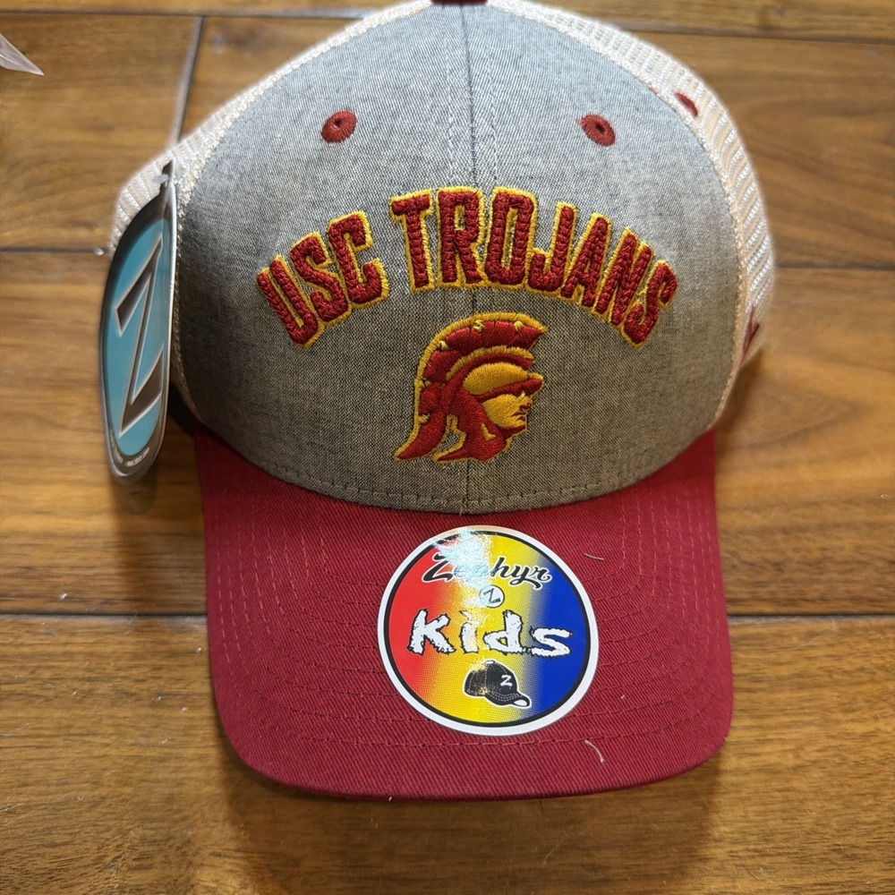 USC TROJANS Zephyr Zhats Authentic Embroidered Kids Trucker Hat NWT Licensed